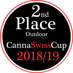 Auszeichnung zweiter Platz Outdoor Canna Swiss Cup 2018/2019